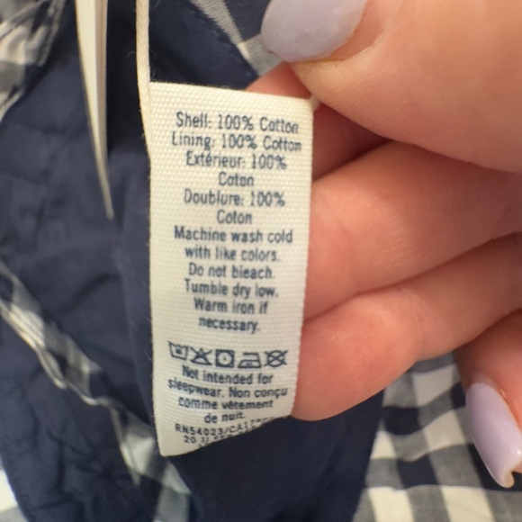 JANIE AND JACK NWT Blue White Gingham Bow Sunhat Size 12-24M 100% Cotton - Picture 4 of 5